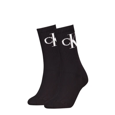 Abbildung von Calvin Klein 2P Women Monogram Crew Socks Schwarz Gr 39/42 Damen