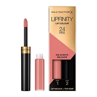 Abbildung von Max Factor Lipfinity Flüssiger Lippenstift, Damen, Größe: 2.3 ml, 6 always delicate