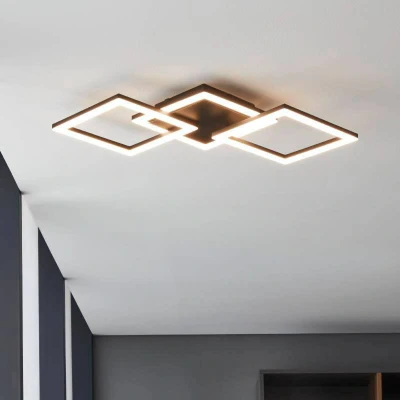 Abbildung von Eglo 900317 Deckenleuchte PARANDAY Z Stahl schwarz, Kunststoff weiss LED 32,4W 3000 6500K L:65cm B:31cm H:6cm dimmbar mit Connect Funktion