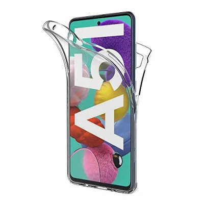 Abbildung von AICEK Hülle Compatible Samsung Galaxy A51 360Full Body Transparent Silikon Schutzhülle für Case Durchsichtige TPU Bumper Handyhülle (6,5 Zoll)
