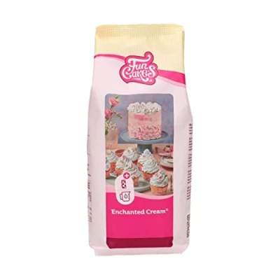 Abbildung von FunCakes Mix für Enchanted Cream®: Einfach zu verwendende, sehr leichte und flauschige schneeweiße Creme, perfekt zum Füllen Abdecken von Kuchen oder als Belag Cupcakes, Halal., 900 g