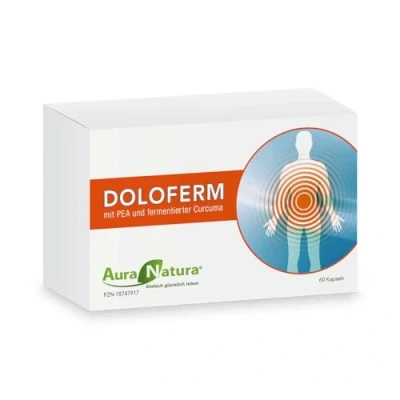 Abbildung von Aura Natura Fermentura Doloferm mit PEA (400 mg jeTagesdosis), PQQ Kapseln
