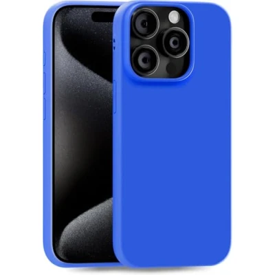 Abbildung von MyGadget Hülle kompatibel mit iPhone 15 Pro robuste Silikon Schutzhülle TPU Case Slim Silikonhülle Back Cover Ultra Kratzfest Handyhülle matt Blau