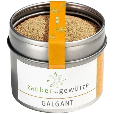 Abbildung von Zauber der Gewürze Galgant gemahlen Pulver aus getrockneter Wurzel, für Tom Kha Gai und Thai Curries, Top Qualität in wiederverschließbarer Aroma Dose, 45 g