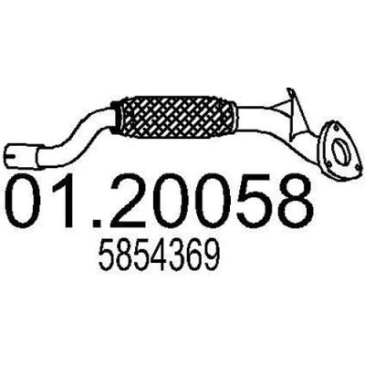 Abbildung von MTS 01.20058 Abgasrohr 700 vorne für Mittelschalldämpfer OPEL: Corsa D Schrägheck