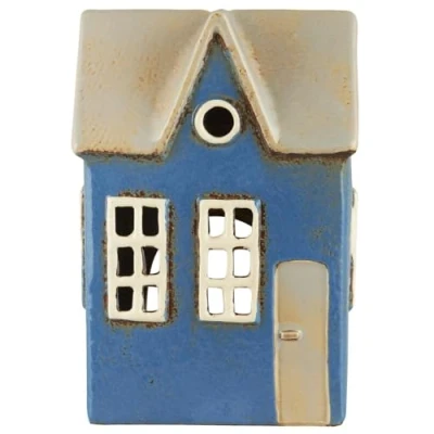 Abbildung von Ib Laursen Kerzenhalter Lichterhaus Teelichthalter Teelichthaus Windlicht Haus Blau