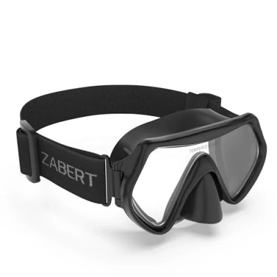 Abbildung von ZABERT M1 Taucherbrille, Schwimmbrille für Erwachsene Herren Damen Schnorchelmaske Tauchmaske Tauchermaske Schwimmmaske Schwarz