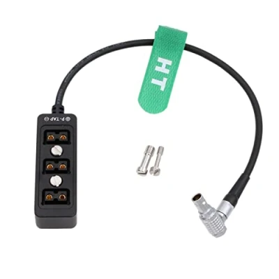 Abbildung von HangTon 0B 2 Pin D tap Hub Power Splitter für ARRI Alexa Mini LF RED DSMC2 Kamera Akku Pack Rechtwinklig 30cm Schrauben Mount 3 Port