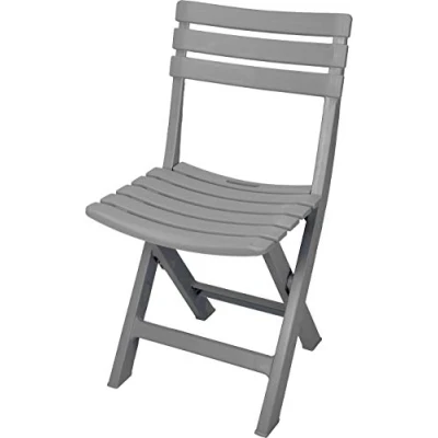 Abbildung von Spetebo Kunststoff Klappstuhl 80 x 45 cm hellgrau Garten und Balkon Bistrostuhl klappbar Gartenstuhl Campingstuhl Outdoor Faltstuhl für Terrasse