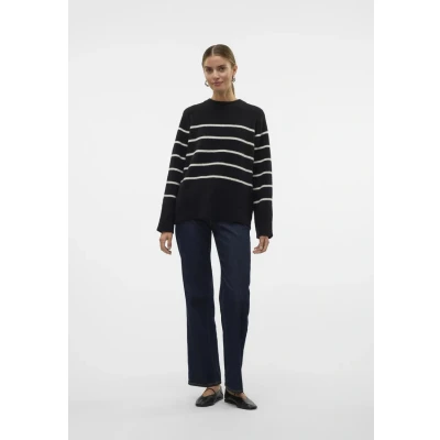 Abbildung von Vero Moda Vmflawless Oneck Pullover Strickpullover, Damen, Größe: Small, Black