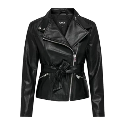 Abbildung von ONLY Damen Onlmanilla Faux Leather Biker OTW Bikerjacke, Schwarz, L