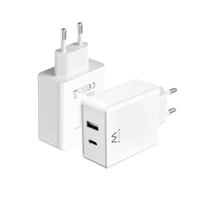 Abbildung von USB C Ladegerät, Ewent Ladegerät für iPhone 15/14/13/12/11/Pro/Max/Mini/SE/X/XR/XS/8/7, iPad Pro/Air, Air/Pods Pro, Samsung Galaxy Note, Huawei, XiaoMi etc., 2 Port,45W, QC3.0 GaN Schnellladegerät