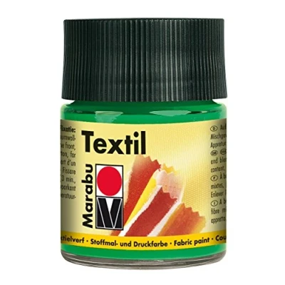 Abbildung von Marabu 17160005062 Textil Stoffmalfarbe hellgrün 50 ml, Stoffdruckfarbe auf Wasserbasis, für helle Stoffe, waschbeständig bis 60C, weicher Griff, einfache Fixierung durch Bügeln o. Backofen