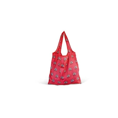 Abbildung von BRISA VW Collection Volkswagen Wiederverwendbare Polyester Einkaufs Beutel Shopper Bag Tasche mit T1 Bus Motiv (Vintage Logo/Rot)