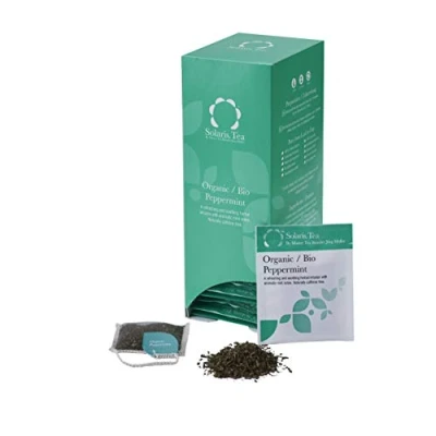 Abbildung von Solaris Tea BIO Pfefferminze, 40 biologisch abbaubare genähte Seidenteebeutel, Stück