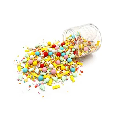 Abbildung von HAPPY SPRINKLES Birthday Parade 180g Streusel Mix Mit Schokolade Zum Dekorieren Ideale Tortendeko Am Geburstag Für Kekse, Eis &amp; Kuchen Geeignet