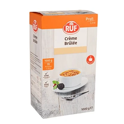 Abbildung von RUF Crème Brûlée, Dessertcreme zum Servieren mit knackiger Zucker Kruste, für Buffet und Menü, Großpackung, 1x1000g