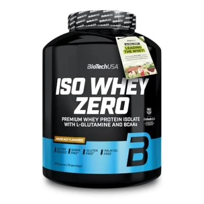 Abbildung von BioTechUSA Iso Whey Zero Premium Protein Isolate Grass Fed Enzyme Free Sugar and Gluten free, 1816g, Haselnuss