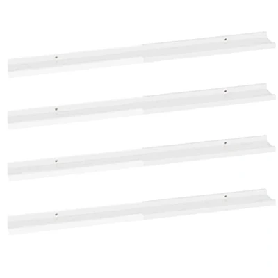 Abbildung von vidaXL 4X Wandregal Bücherregal Wandboard Schweberegal Hängeregal Dekoregal Freischwebend Regal Büroregal Wandablage Hochglanz Weiß 100x9x3cm