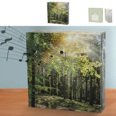Abbildung von Soundbox &#039;Wald&#039; Bewegungssensor 12x12x3,5cm Pappe Kunststoff Vogelgezwitscher Lautstärke regulierbar (1 x Wald)