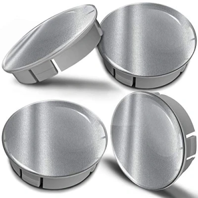 Abbildung von Biomar Labs® 4 x 60mm Kunststoff Nabenkappen Kappen Silber Silver Felgendeckel Radkappen Radnabendeckel Nabendeckel Auto Tuning CS 7