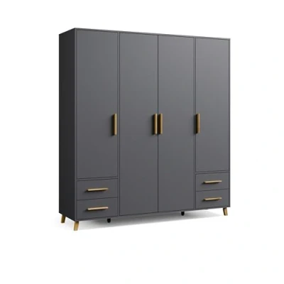 Abbildung von rauch Drehtürenschrank Kleiderschrank Schrank Garderobe Wäscheschrank SHINJO (in 3 verschiedenen Ausstattungen BASIC/CLASSIC/PREMIUM) Griffe und Füße aus Massivholz mit 2 Schubladen MADE IN GERMANY
