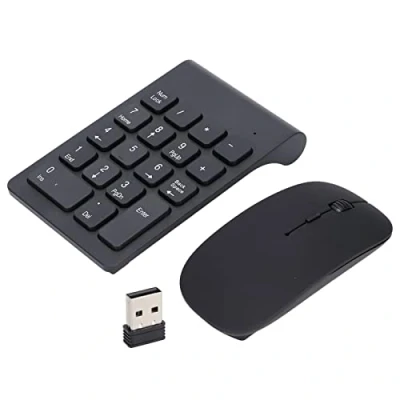 Abbildung von Annadue Ziffernblock und Maus Kombination, 2,4G kabellose USB Nummernblock mit 1200DPI Maus, 18 Tasten Numpad Numberic Tastatur Empfänger für Laptop,PC,Notebook