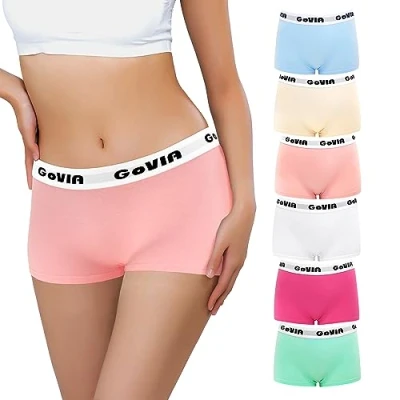 Abbildung von Libella Damen Panties Boxershorts 6er Pack Hipsters aus Baumwolle Unterhosen,Damen Boyshorts Höschen Mehrfarbig 3921C XL