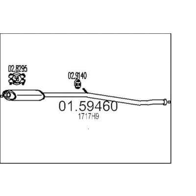 Abbildung von MTS 01.59460 Mittelschalldämpfer 1835 PEUGEOT: 206 Schrägheck