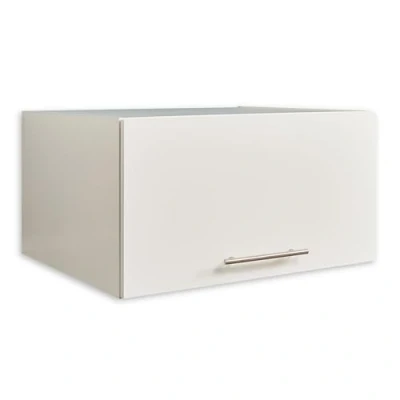 Abbildung von LAUNDREEZY Schrankaufsatz für Waschmaschinenschrank, Weiß Aufsatzschrank zusätzlichen Stauraum in der Waschküche 67,5 x 38 cm (B/H/T)