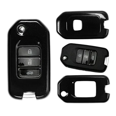 Abbildung von Klapp Schlüssel Hülle Hartschale Cover Schwarz für Honda Civic Jazz CR V HR NSX