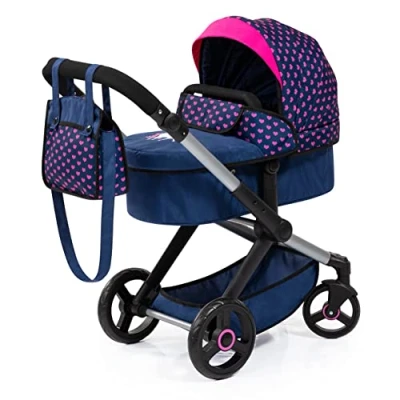 Abbildung von Bayer Kombi Puppenwagen Xeo, blau/pink Einhorn