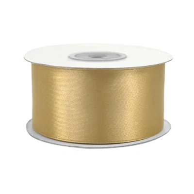 Abbildung von Creativery Satinband, Satinband 38mm x 25m Rolle Hellgold