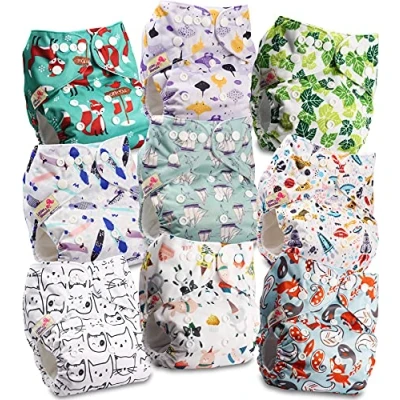 Abbildung von Littles and Bloomz FLP2 0907 Windel, wiederverwendbar, Standard Popper, 9 Windeln