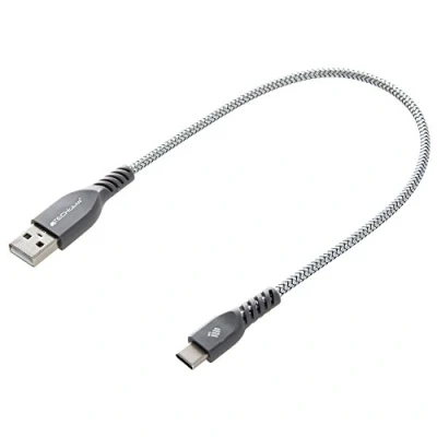 Abbildung von TECHGEAR USB C Kabel 30 cm Typ Geflochtene Ladekabel und Synchronisation Kompatible mit Samsung Tab A9/A9 Plus 11, A8 10.5, A7, S6 Lite, S7 S8 S9 FE/Plus/Ultra Silber