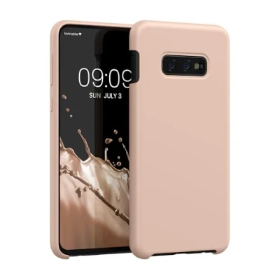 Abbildung von kwmobile Hülle kompatibel mit Samsung Galaxy S10e Silikon Handy Case Handyhülle weiche Oberfläche kabelloses Laden Altrosa