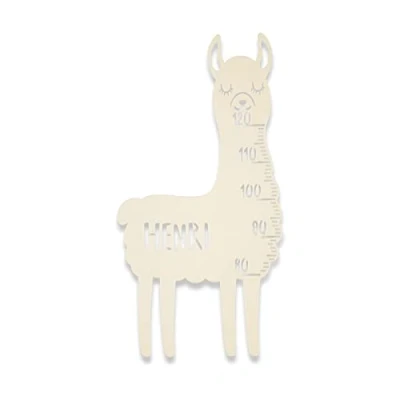 Abbildung von Kindermesslatte Holz Grössenmesser Modell Lama personalisierbar mit Wunsch Namen für Mädchen oder Jungen Wand Messleiste Wachstumsleiste Metermass Geschenk Taufe Kinderzimmer by HeLLo Mini