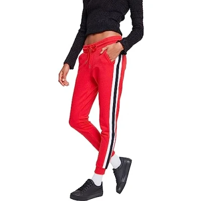 Abbildung von Urban Classics Damen Ladies College Contrast Sweatpants Hose, firered/wht/blk, 3XL