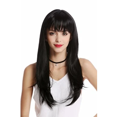 Abbildung von WIG ME UP GF W2274 1 Perücke Damenperücke tiefschwarz schwarz lang glatt sexy Pony