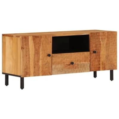 Abbildung von vidaXL TV Schrank, Fernsehschrank mit Stauraum, Fernsehtisch für Wohnzimmer Schlafzimmer, Lowboard Möbel, Modern, Massivholz Akazie