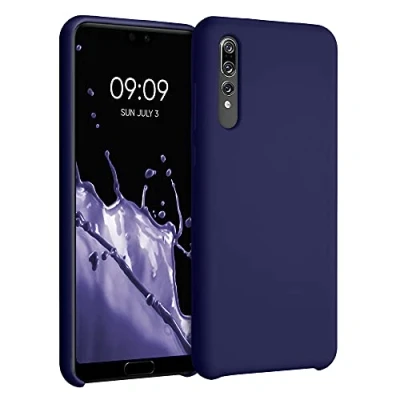 Abbildung von kwmobile Hülle kompatibel mit Huawei P20 Pro Silikon Handy Case Handyhülle weiche Oberfläche kabelloses Laden Deep Ocean