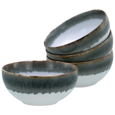 Abbildung von CreaTable, 21686, Serie Cascade, 4 teiliges Geschirrset, Buddha Bowl Set aus Steinzeug, spülmaschinen und mikrowellengeeignet, Qualitätsproduktion