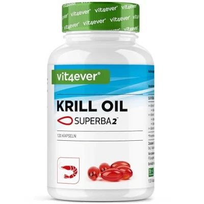 Abbildung von Krill Öl 120 Kapseln Markenrohstoff: Superba Antarktis Krillöl Reich an EPA + DHA Astaxanthin Phospholipide Omega 3 Fettsäuren Aus nachhaltigem Anbau