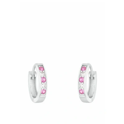 Abbildung von Amor Creolen 925 Sterling Silber Mädchen Kinder Ohrschmuck, mit Zirkonia synth., 1,2 cm, Silber, Kommt in Schmuck Geschenk Box,
