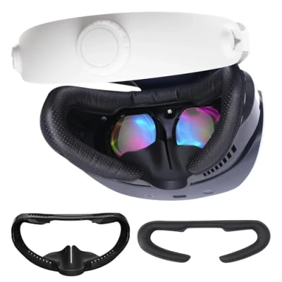 Abbildung von VR Face Pad for Playstation VR2, PSVR2 Fitness Facial Interface Cushion Pad, Replacement, Breathable Holes Leather Foam Cushion, Anti fogging Sweat Proof Cover Accessories Set