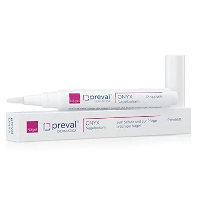 Abbildung von preval® ONYX Pen 2,8 ml Nagelhärter &amp; Nagelaufbauserum Schutz Nagelpflege brüchiger, spröder und trockener Nägel Nagelhaut ölfrei ideal als Unterlack