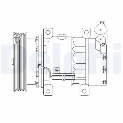 Abbildung von DELPHI CS20523 Kompressor 6V12 PAG 46 mit Kompressoröl RENAULT: CLIO 3, SCENIC 2, MEGANE 2 Kombi, NISSAN: MICRA Qashqai / Qashqai+2 I, Note I