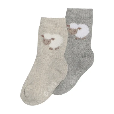 Abbildung von Ewers Thermo SCHÄFCHEN 2 PACK Socken für Kinder, Größe: 23 26, Grau/latte
