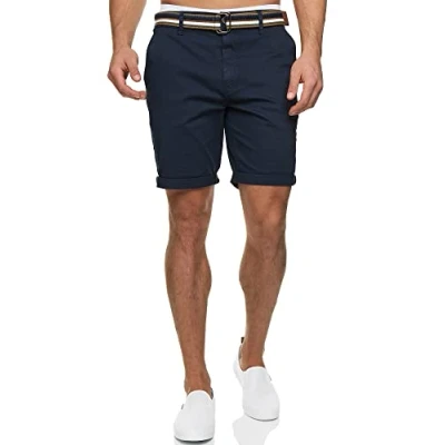 Abbildung von Indicode Herren INCunning Chino Shorts mit 4 Taschen aus 98% Baumwolle Bermuda Sommershorts für Männer Navy S
