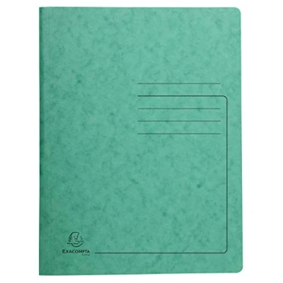 Abbildung von Exacompta Ref. 240223E Karton mit 25 Heftmappen aus Glanzkarton 355 g/m² bedruckter Deckel FSC® zertifizierter Mappe Maße 24 x 32 cm für DIN A4 grün